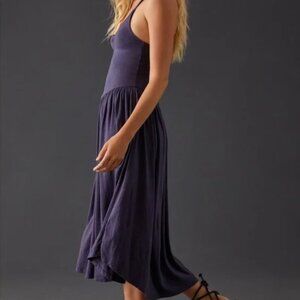 NWT Sundry for Anthropologie Size S Strappy Fit and Flare Midi Dress in Navy